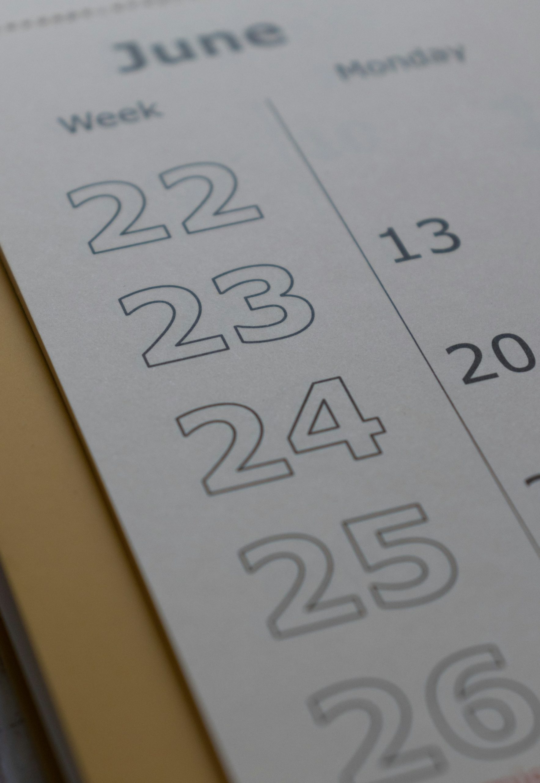 Monthly calendar