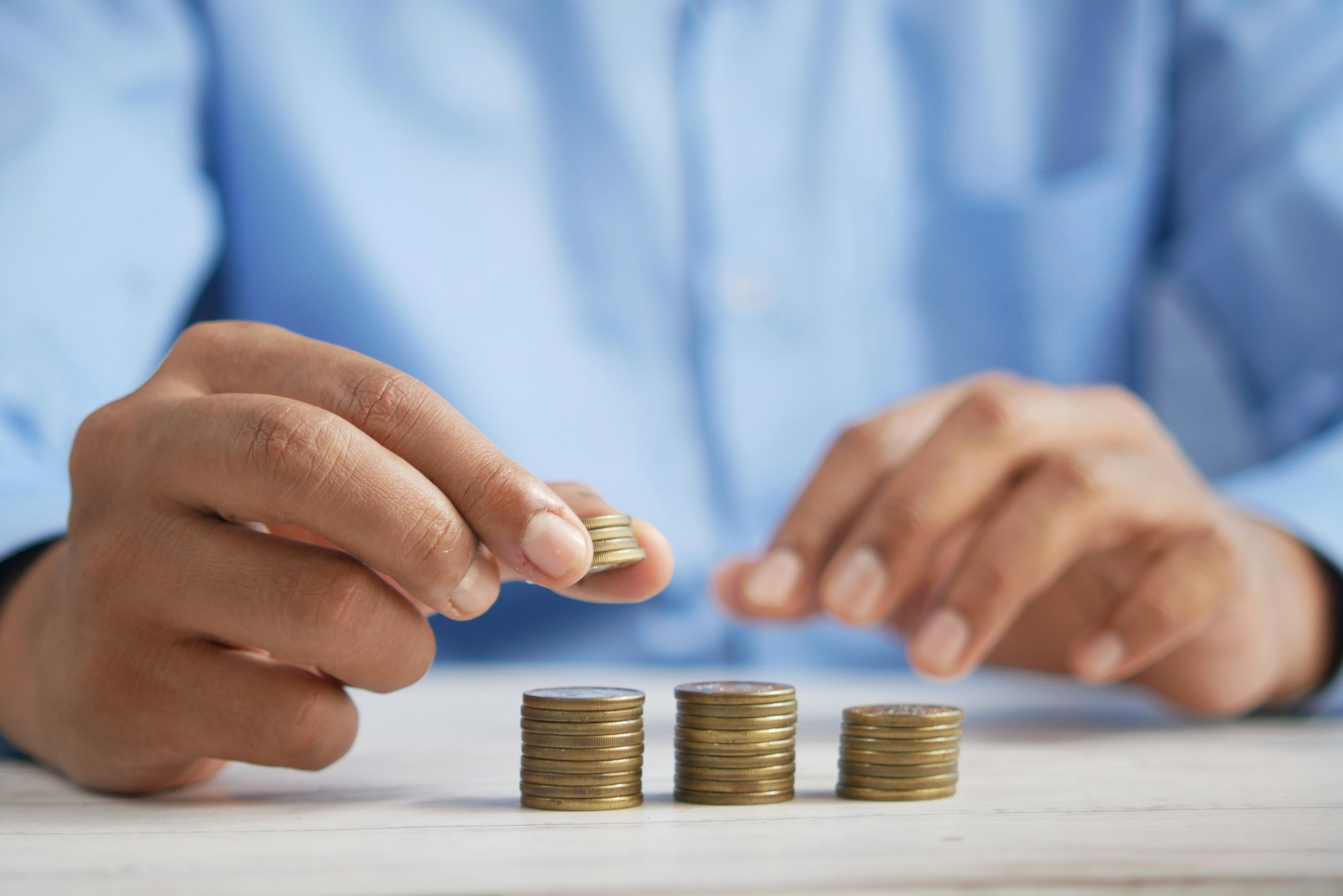 Stacking coins for savings