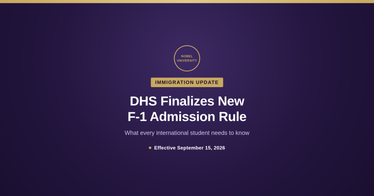 DHS Finalizes New F-1 Admission Rule